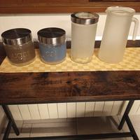 Set barattoli e caraffa in vetro 