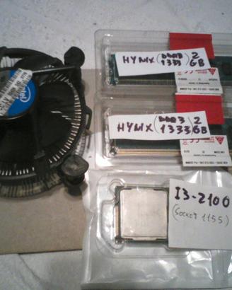 Cpu Intel I3, dissipatore, 4Gb Ram