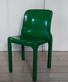 4 SEDIE VERDI SELENE Vico Magistretti per ARTEMIDE