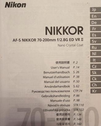 Nikon Nikkor 700-200 f/2.8