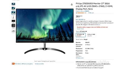 Monitor Philips 276E8VJSB 27” (68,6cm), IPS 4K UHD