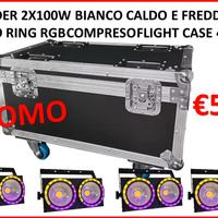 Flight case con 4 Blinder 2x100w e doppio ring RGB