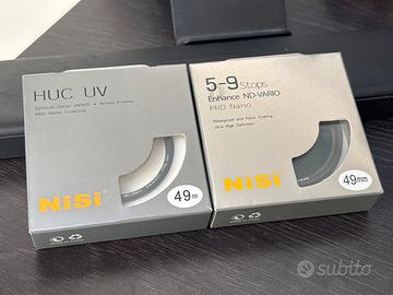 Filtri Nisi ND Vario 5-9 stop e UV 49mm