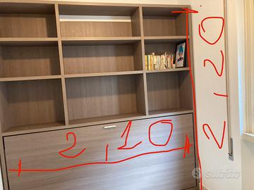 Libreria con letto a scomparsa