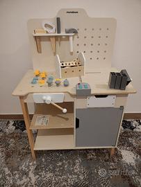 Banco da lavoro in legno Mamabrum con accessori