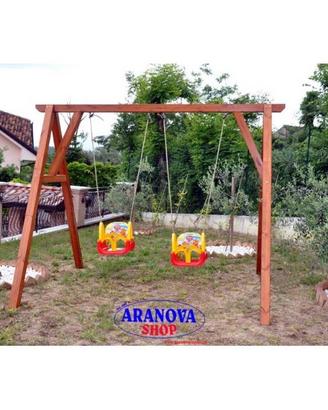 Altalena in legno Sofia 2 posti