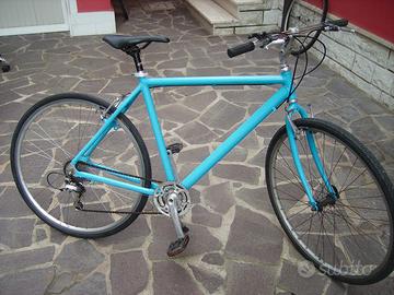 bicicletta uomo azzurra