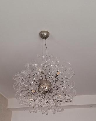 Lampadario Metal Lux vetro