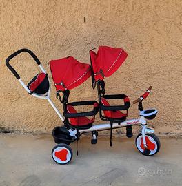 bici bambino bambina gemellare gemelli rossa 
