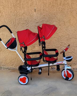 bici bambino bambina gemellare gemelli rossa 