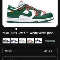 Nike Dunk x off-white verdi
