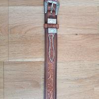 cintura cuoio marrone,stile messicano 34"(48)