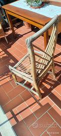 Sedia in bambù / giunco stile Vintage Boho Chic