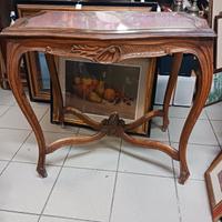 Tavolo Scrivania in legno piano in vetro