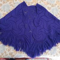 SCIALLE VIOLA UNCINETTO E VERDE ACQUA VINTAGE