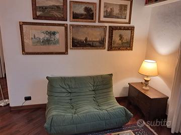 2 Divani Togo biposto anni '80 in alcantara verde