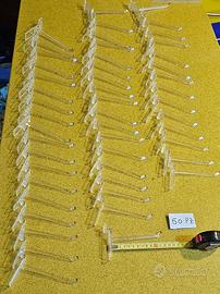 50 GANCI IN PLEXIGLASS PER PARETI DOGATE 10 CM