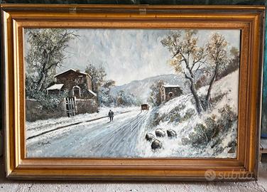 Grande quadro olio su tela firmato