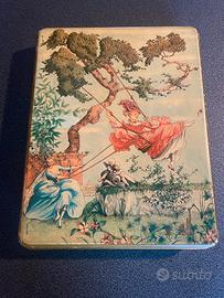 Scatola latta vintage Dufour Genova stile Rococò