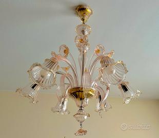 lampadario classico in vetro soffiato veneziano