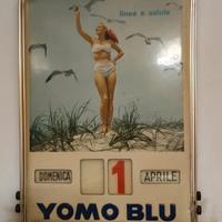 Calendario vintage Yomo Blu anni 60 pubblicità