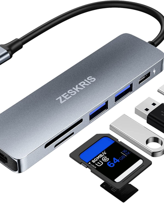 HUB PC MacBook TV multiporta usb type c hdmi sd