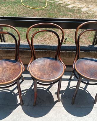Lotto 3 sedie antiche tipo thonet seduta legno 