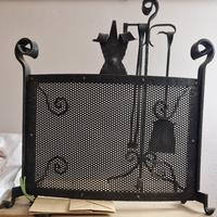 attrezzi da camino in ferro battuto 