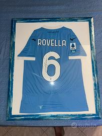 Maglia LAZIO Rovellamatch worn autografata +quadro