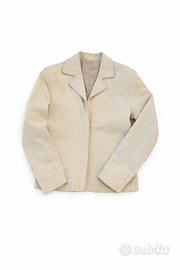 Giacca in vera pelle color panna – Made in Italy 