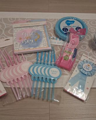 Set articoli festa gender reveal o baby shower