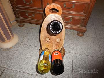 Porta bottiglie di vino ricavato da un tronco