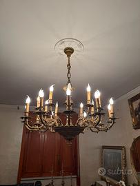 Lampadario in ottone