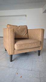 Poltrona Moderna in Similpelle Colore Caramello 