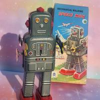ROBOT IN LATTA MECCANICO SPACE MAN HaHa Toys REPRO
