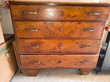 Comò fine 800 con marmo rosa di verona + specchio