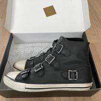 Sneakers ASH Vincent, pelle nera con fibbie