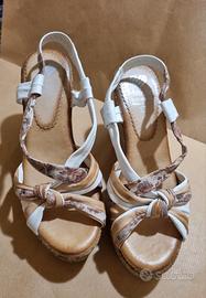 Marella Sandali Zeppa Beige Multicolor