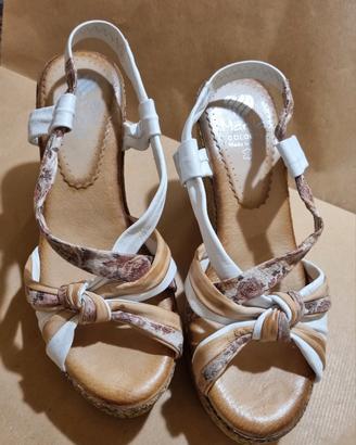 Marella Sandali Zeppa Beige Multicolor