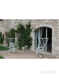 2 Poltrone Nef 627 Emu Bianche Cuscini Grigi