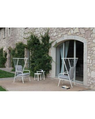 2 Poltrone Nef 627 Emu Bianche Cuscini Grigi