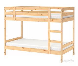 Letto a castello Ikea con 2 materassi