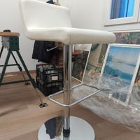 sgabello Calligaris in pelle bianca 