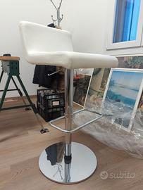 sgabello Calligaris in pelle bianca 