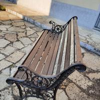 Panca  in  Legno  e  ghisa  vintage 