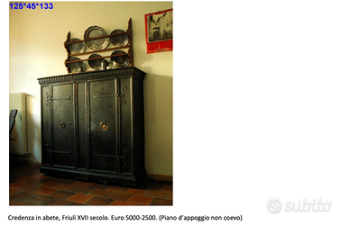 Credenza in abete nero, Friuli XVII secolo