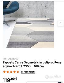 Tappeto geometrico moderno 230x160cm