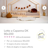 Letto a capanna bambini in legno di pino