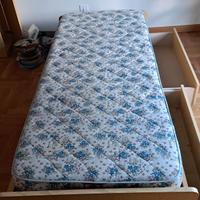Letto singolo con cassetti rete e materasso