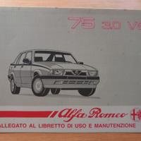 Uso Manutenzione Alfa Romeo 75 3.0 V6